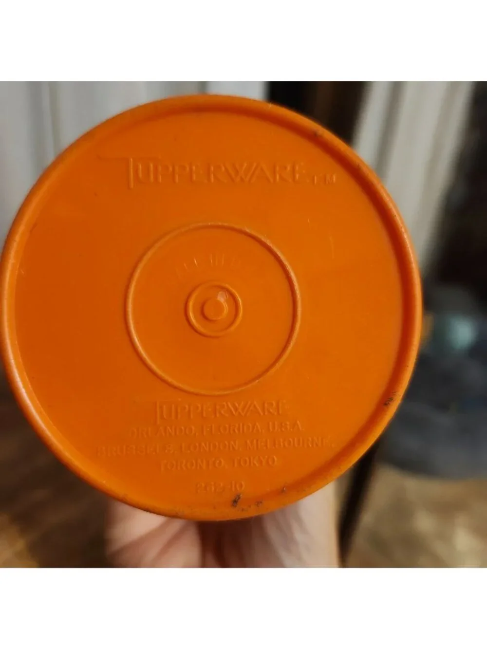Vintage 70s Tupperware 3 Pc Storage Juice Container Set 1486/262 Harvest Orange